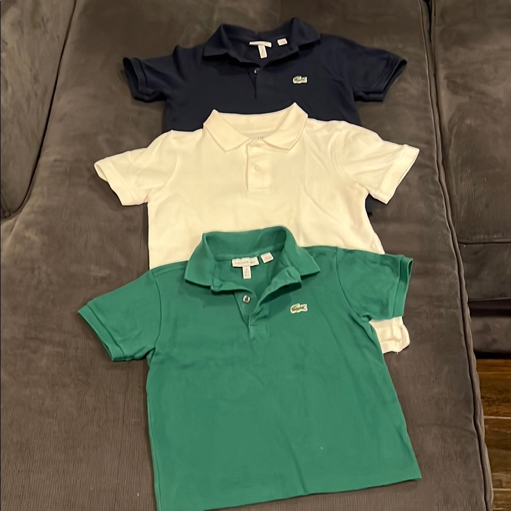 3 Boys Polos 2 Lacoste Sz6 In Green  Navy Blue 1 In Sz Sm Gap Kids In White